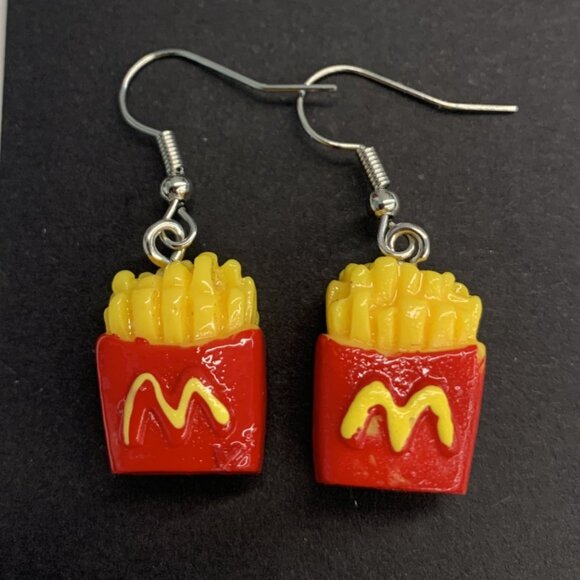 French Fry Earring, Fry Earring, Funny Food Earring, Gift Idea, Silly Earring - Picture 1 of 4